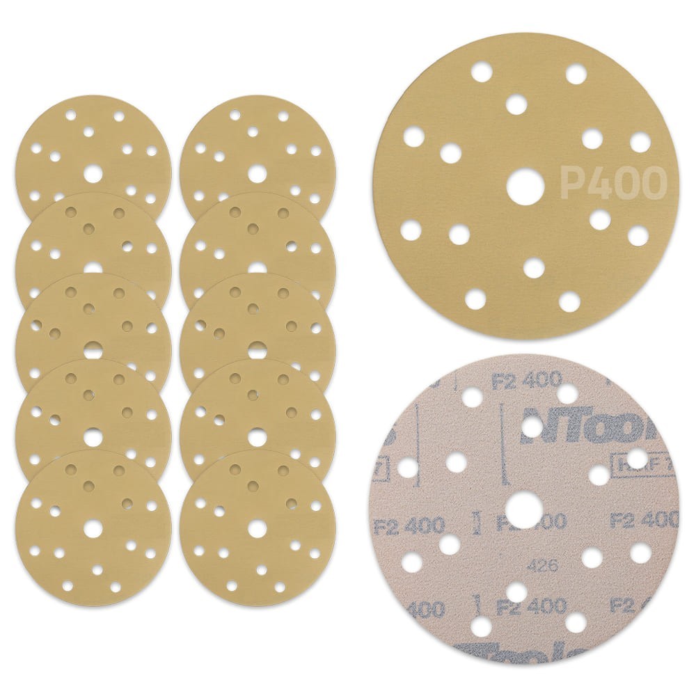 Disque abrasif auto-agrippant Ø150 mm NTools HMF 7 - 15 trous, anti-encrassement, lot de 10
