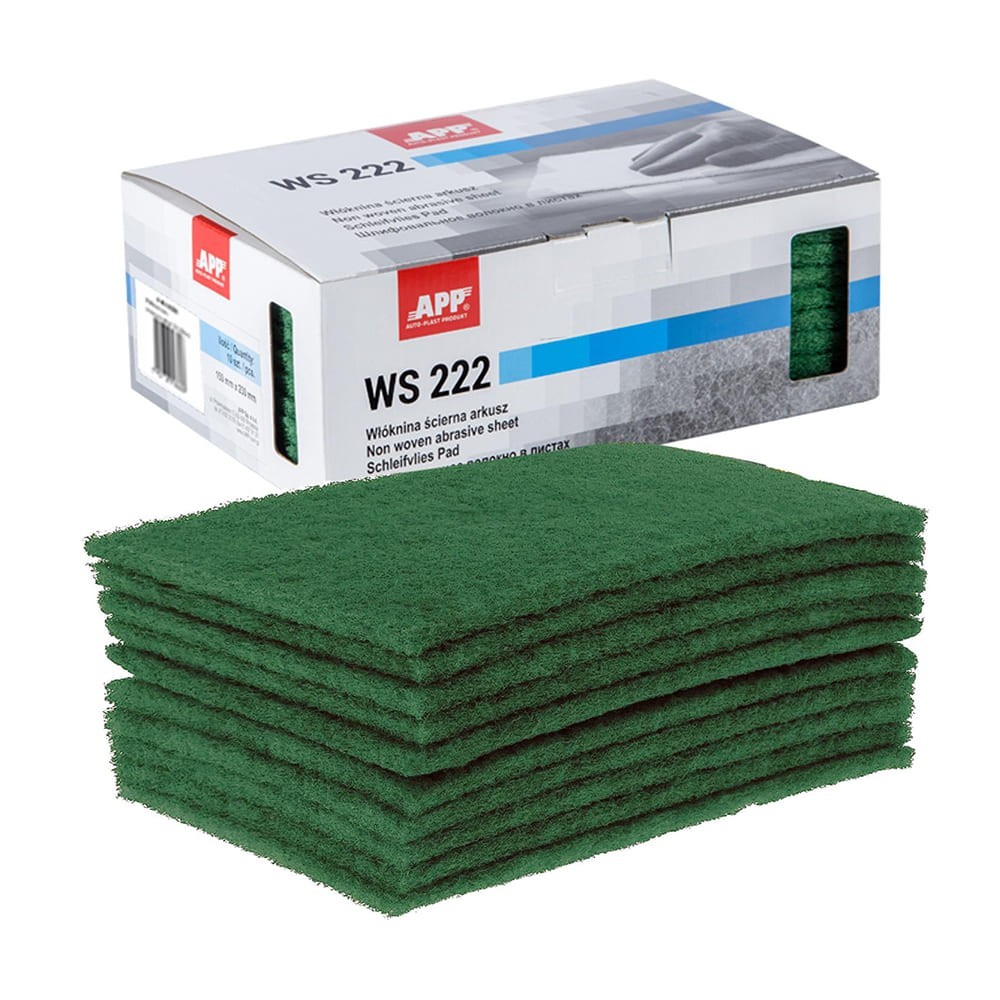 Non-tissé abrasif APP WS 222 - Anti-encrassement, pour matage avant peinture, 150 x 230 mm, 10 feuilles