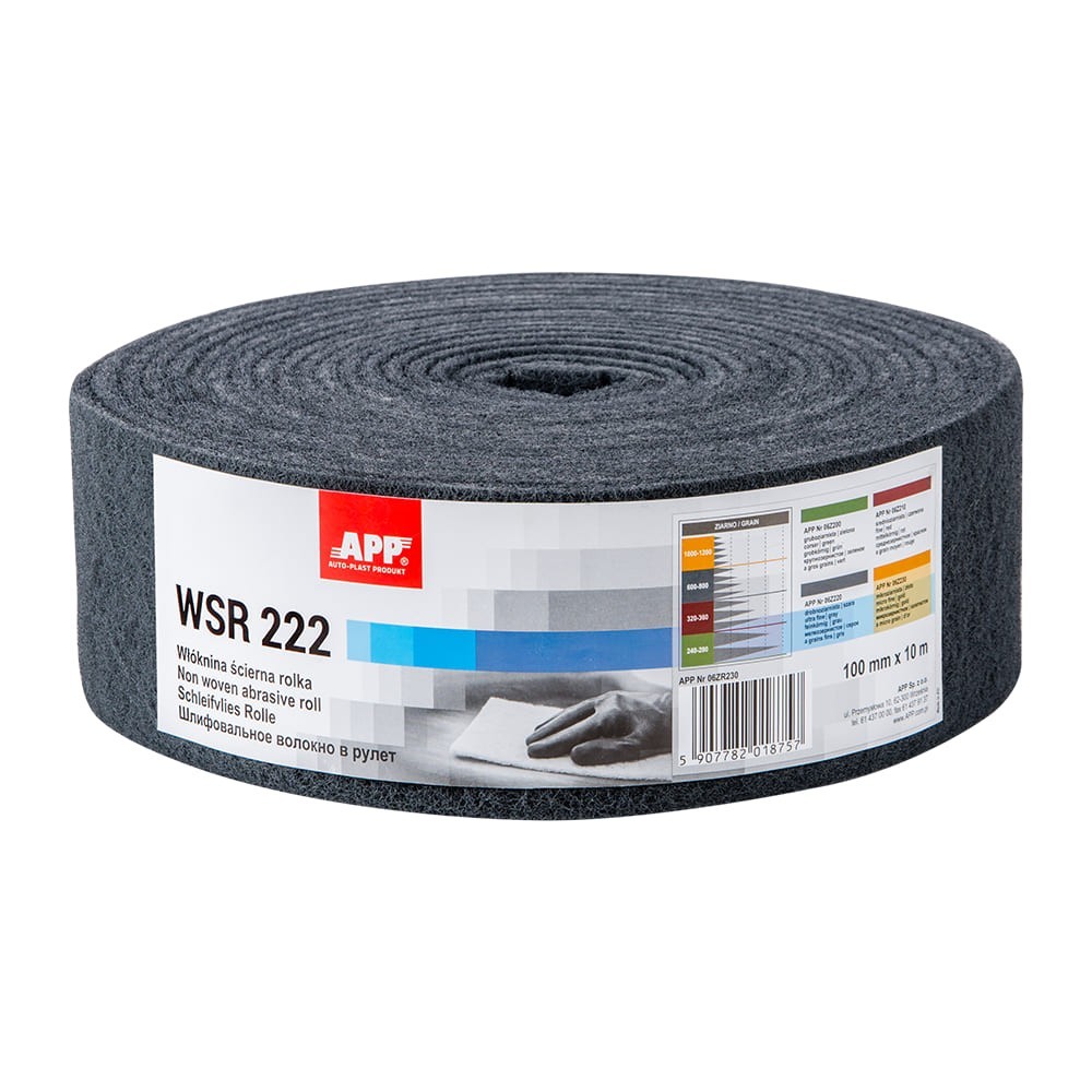 Rouleau de non-tissé abrasif APP WSR 222 - Anti-encrassement, pour zones difficiles d’accès